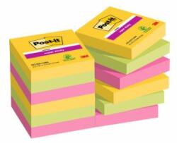 Post-it Notițe autoadezive Post-it Super Sticky CARNIVAL, dimensiune 47, 6 x 47, 6 mm, 12 notițe a câte 90 de notițe fiecare