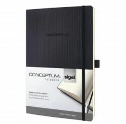 Sigel Caiet CONCEPTUM A4, negru liniat, copertă moale