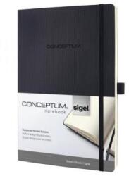 Sigel Caiet, exclusiv, A5, liniat, 97 pagini, cu copertă moale, SIGEL „Conceptum, negru