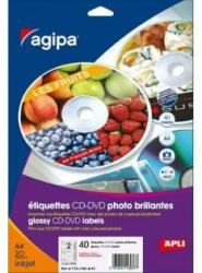 Agipa Univerzális címkék CD / DVD átmérőjű 114mm Agipa 100 lapokhoz