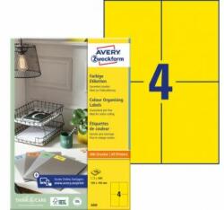 Avery Zweckform Színes címkék 105x148mm Avery A4 100 lap sárga