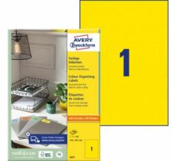 Avery Zweckform Címke színe 210x297mm Avery A4 100 lap sárga