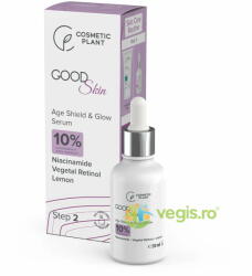 Cosmetic Plant Ser Age Shield & Glow cu Niacinamida, Retinol Vegetal si Extract de Lamaie Good Skin 30ml