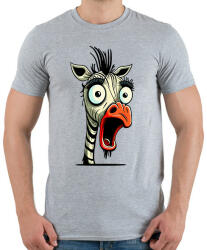 printfashion Csodálkozó zebra - Férfi póló - Sport szürke (13181802)