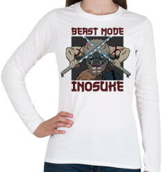 printfashion Inosuke Beast Mode - Női hosszú ujjú póló - Fehér (13146745)