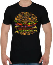 printfashion Hamburger - Férfi póló - Fekete (13189006)