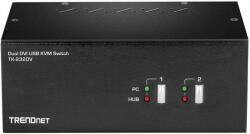 TRENDnet Switch KVM TRENDnet 2-Port DVI USB mit Audio USB 2.0 Hub (TK-232DV)