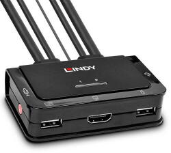 Lindy Switch KVM Lindy 2 Port HDMI 2.0 18G, USB 2.0 mit Audio (42345)