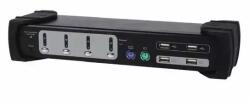 EQUIP Switch KVM EQUIP 4x USB/PS2 Dual Monitor schwarz mit Audio (331544)