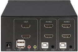 Manhattan Switch KVM MANHATTAN 2-Port Dual-Monitor HDMI 4K@30Hz (153522)