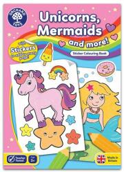 Orchard Toys Carte de colorat cu activitati in limba engleza si abtibilduri Unicorni, Sirene si Altele UNICORNS, MERMAIDS AND MORE (ORCB15) - ookee Carte de colorat