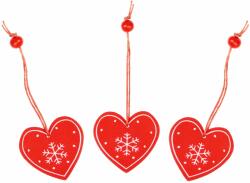 SPRINGOS Karácsonyfadísz "szív" 3 db - piros (CA0652)