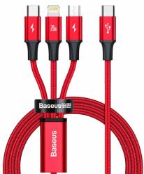 Baseus Rapid 3in1 USB Cable - универсален USB-C кабел с Lightning, microUSB и USB-C конектори (150 см) (CAMLT-SC09)