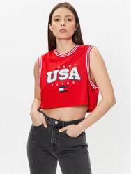 Tommy Hilfiger Bluză USA Basketball DW0DW15304 Roșu Cropped Fit