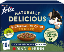 FELIX 10x80g Felix Naturally Delicious tanyasi válogatás aszpikban nedves macskatáp