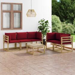 vidaXL Set mobilier de grădină cu perne roșu vin, 6 piese (3065215) - comfy