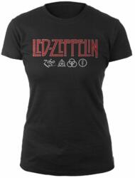Led Zeppelin Logo & Symbols Black S Дамски Риза (LZTS01LB01)