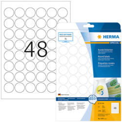 Herma 30 mm-es Herma A4 íves etikett címke, fehér színű (25 ív/doboz) (HERMA 4387) - dunasp
