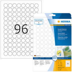 Herma 20 mm-es Herma A4 íves etikett címke, fehér színű (25 ív/doboz) (HERMA 4386) - dunasp