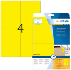 Herma 105*148 mm-es Herma A4 íves etikett címke, sárga színű (20 ív/doboz) (HERMA 4561) - dunasp