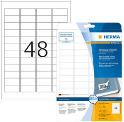 Herma 45, 7*21, 2 mm-es Herma A4 íves etikett címke, fehér színű (25 ív/doboz) (HERMA 4346) - dunasp