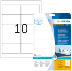 Herma 96*50, 8 mm-es Herma A4 íves etikett címke, fehér színű (25 ív/doboz) (HERMA 4349) - dunasp