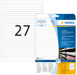 Herma 192*10 mm-es Herma A4 íves etikett címke, fehér színű (25 ív/doboz) (HERMA 10022) - dunasp