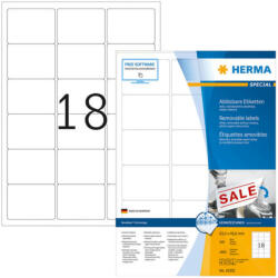 Herma 63, 5*46, 6 mm-es Herma A4 íves etikett címke, fehér színű (100 ív/doboz) (HERMA 10302) - dunasp