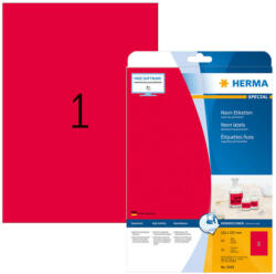 Herma 210*297 mm-es Herma A4 íves etikett címke, neon piros színű (20 ív/doboz) (HERMA 5048) - dunasp