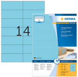 Herma 105*42, 3 mm-es Herma A4 íves etikett címke, kék színű (100 ív/doboz) (HERMA 4558) - dunasp