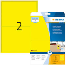 Herma 199, 6*143, 5 mm-es Herma A4 íves etikett címke, sárga színű (20 ív/doboz) (HERMA 4496) - dunasp