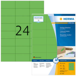 Herma 70*37 mm-es Herma A4 íves etikett címke, zöld színű (100 ív/doboz) (HERMA 4409) - dunasp