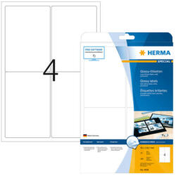 Herma 96*139, 7 mm-es Herma A4 íves etikett címke, fehér színű (25 ív/doboz) (HERMA 4908) - dunasp