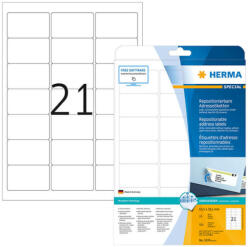 Herma 63, 5*38, 1 mm-es Herma A4 íves etikett címke, fehér színű (25 ív/doboz) (HERMA 5074) - dunasp