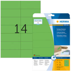 Herma 105*42, 3 mm-es Herma A4 íves etikett címke, zöld színű (20 ív/doboz) (HERMA 5061) - dunasp
