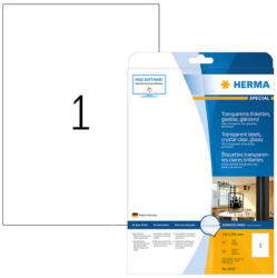 Herma 210*297 mm-es Herma A4 íves etikett címke, priehladná (číra), (25 ív/doboz) (HERMA 8020) - dunasp
