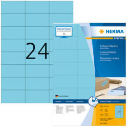 Herma 70*37 mm-es Herma A4 íves etikett címke, kék színű (100 ív/doboz) (HERMA 4408) - dunasp