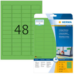 Herma 45, 7*21, 2 mm-es Herma A4 íves etikett címke, zöld színű (20 ív/doboz) (HERMA 4369) - dunasp