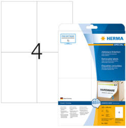 Herma 105*148 mm-es Herma A4 íves etikett címke, fehér színű (25 ív/doboz) (HERMA 5082) - dunasp