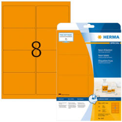 Herma 99, 1*67, 7 mm-es Herma A4 íves etikett címke, neonnarancs színű (20 ív/doboz) (HERMA 5145) - dunasp