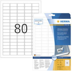 Herma 35, 6*16, 9 mm-es Herma A4 íves etikett címke, fehér színű (25 ív/doboz) (HERMA 10003) - dunasp