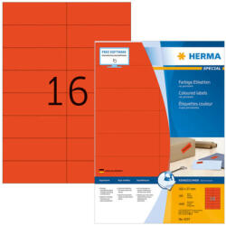 Herma 105*37 mm-es Herma A4 íves etikett címke, piros színű (100 ív/doboz) (HERMA 4257) - dunasp