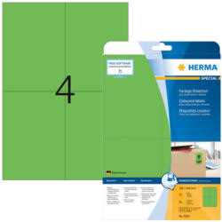 Herma 105*148 mm-es Herma A4 íves etikett címke, zöld színű (20 ív/doboz) (HERMA 4564) - dunasp