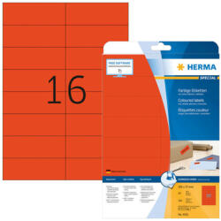 Herma 105*37 mm-es Herma A4 íves etikett címke, piros színű (20 ív/doboz) (HERMA 4552) - dunasp