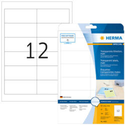 HERMA 97*42, 3 mm-es Herma A4 íves etikett címke, átlátszó (víztiszta), (25 ív/doboz) (HERMA 4682)