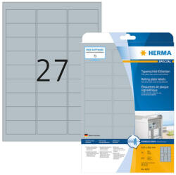 Herma 63, 5*29, 6 mm-es Herma A4 íves etikett címke, ezüst színű (25 ív/doboz) (HERMA 4222) - dunasp