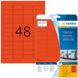 Herma 45, 7*21, 2 mm-es Herma A4 íves etikett címke, piros színű (20 ív/doboz) (HERMA 4367) - dunasp