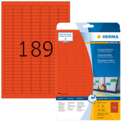 Herma 25, 4*10 mm-es Herma A4 íves etikett címke, piros színű (20 ív/doboz) (HERMA 4244) - dunasp