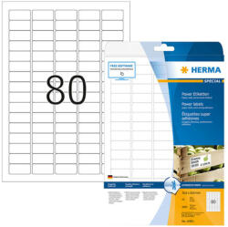 Herma 35, 6*16, 9 mm-es Herma A4 íves etikett címke, fehér színű (25 ív/doboz) (HERMA 10901) - dunasp