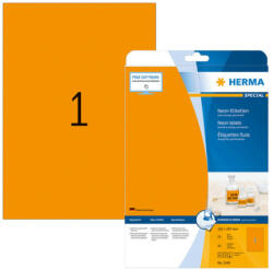 Herma 210*297 mm-es Herma A4 íves etikett címke, neonnarancs színű (20 ív/doboz) (HERMA 5149) - dunasp